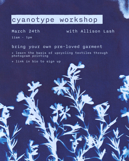 March 24th | Cyanotype Upcycling Workshop with Allison Lash